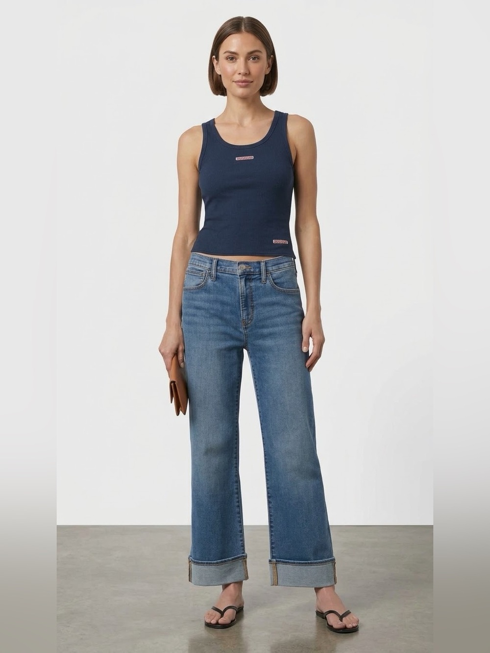 NWT Hudson Jeans Rosalie High Waist Cuffed Wide Leg Jeans in waipo Sz 33